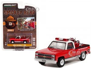 1984 Chevrolet C20 Pickup Truck with Fire Equipment Hose and Tank Please! Help Prevent Forest Fires! Smokey Bear Series 1