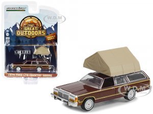 1979 Ford LTD Country Squire Brown with Wood Panels with Campotel Cartop Sleeper Tent The Great Outdoors Series 2