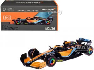 McLaren MCL36 #3 Daniel Ricciardo Formula One F1 Australian GP (2022) with Display Case