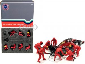 Formula One F1 Pit Crew 7 Figurine Set Team Red Release II for  Scale Models by American Diorama