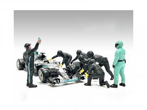 Formula One F1 Pit Crew 7 Figure Set Team Black Release III for  Scale Models by American Diorama