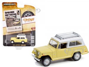 1970 Jeep Jeepster Commando with Roof Rack Yellow with White Top Throw Away Your Road Map Vintage Ad Cars Series 6