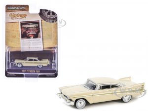 1957 Plymouth Fury Beige with Gold Metallic Stripes Vintage Ad Cars Series 10