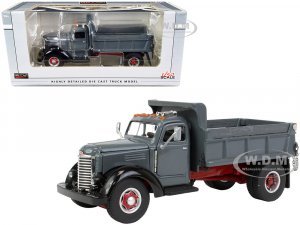 International KB-8 Truck Gray and Black with Dump Body