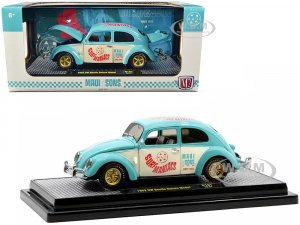 1952 Volkswagen Beetle Deluxe Model Light Blue and Wimbledon White “Maui & Sons”