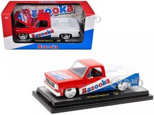 1973 Chevrolet Cheyenne 10 Pickup Truck Red and Blue with White Stripe Bazooka Bubble Gum