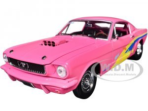 1966 Ford Mustang Fastback 2+2 Pink with Blue and Yellow Stripes Pro Street