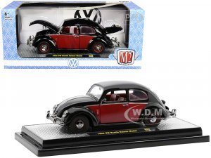 1952 Volkswagen Beetle Deluxe Black and Red with Red Interior