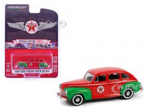 1948 Ford Fordor Super Deluxe Texaco Red with Green Fenders Texaco Special Edition Series 1