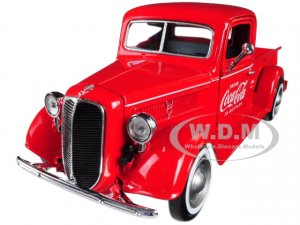 1937 Ford Pickup Truck Coca-Cola Red with 6 Bottle Carton Accessories