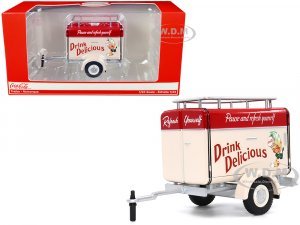 Travel Trailer Cream with Red Top Pause and Refresh Yourself Drink Delicious Coca-Cola