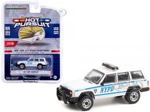 1997 Jeep Cherokee White with Blue Stripes NYPD New York City Police Dept (New York) Hot Pursuit Series 38