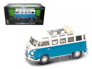 1962 Volkswagen Microbus Van with Open Roof Blue and White
