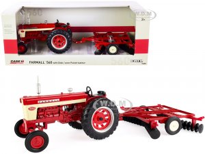 Farmall 560 Tractor with DisÑ Harrow Red Case IH Agriculture Series 1/16
