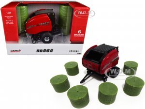 Case IH RB565 Premium Round Baler Red with 6 Bales Case IH Agriculture