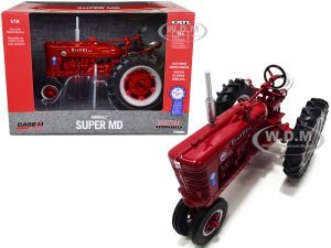 Farmall Super MD Narrow Front Tractor Red Blue Ribbon Reconditioned Case IH Agriculture Series 1/16