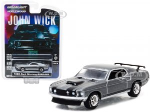 1969 Ford Mustang Boss 429 Gray Metallic with Black Stripes John Wick (2014) Movie Hollywood Series Release 18