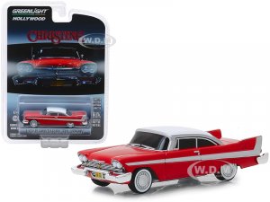 1958 Plymouth Fury Red with White Top Evil Version (Blacked Out Windows) Christine (1983) Movie Hollywood Series Release 24