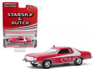1976 Ford Gran Torino Red with White Stripe (Dirty Version) Starsky and Hutch (1975-1979) TV Series Hollywood Special Edition
