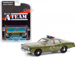 1977 Plymouth Fury U.S. Army Police Army Green The A-Team (1983-1987) TV Series Hollywood Special Edition