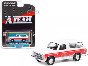 1983 GMC Jimmy Sierra Classic White with Red Stripes The A-Team (1983-1987) TV Series Hollywood Special Edition