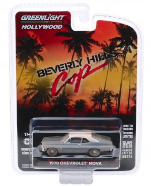 1970 Chevrolet Nova Blue Metallic with White Top (Unrestored) Beverly Hills Cop (1984) Movie Hollywood Series Release 27