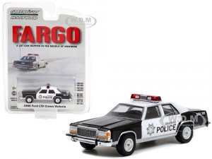 1986 Ford LTD Crown Victoria White and Black Brainerd Police (Minnesota) Fargo (1996) Movie Hollywood Series Release 35
