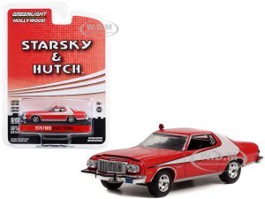 1976 Ford Gran Torino Red with White Stripes (Crashed Version) Starsky and Hutch (1975-1979) TV Series Hollywood Special Edition Series 2