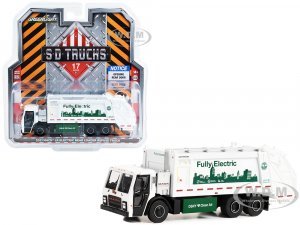 2021 Mack LR Electric Rear Loader Refuse Truck White New York City Department of Sanitation (DSNY) Fully Electric S.D. Trucks Series 17