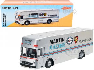 Mercedes Benz Race Car Transporter Martini Racing Silver with Stripes