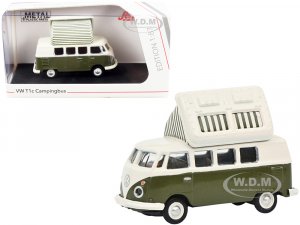 Volkswagen T1 Camper Bus with Pop-Top Roof Green and Cream  (HO)