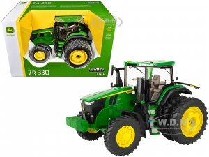 John Deere 7R 330 Tractor with Dual Wheels Green Prestige Collection 1/16