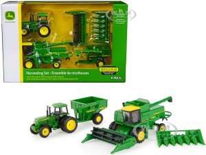 John Deere Harvesting Set of 3 pieces - 7720 Combine 4555 Tractor and 500 Grain Cart