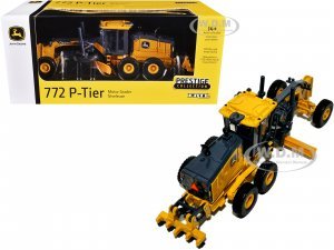 John Deere 772 P-Tier Motor Grader Yellow and Gray Prestige Collection