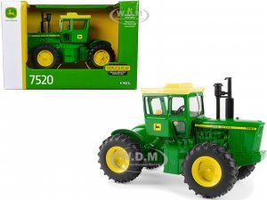 John Deere 7520 Tractor Green with Yellow Top Replica Play Series
