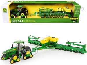 John Deere 8RX 410 Tractor Green with 1775NT 24-Row Planter Replica Play Series