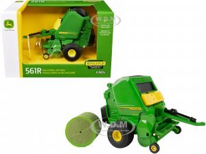 John Deere 561R Round Baler Green with Bale Replica Play Series