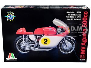 Skill 4 Model Kit 1964 MV Agusta 500 CC. 4 Cylinders #2 Motorcycle World Champion from 1962 to 1965 1/9 Scale Model by Italeri