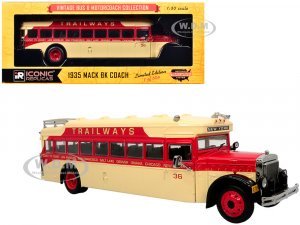 1935 Mack BK Coach Bus Trailways Beige and Red Vintage Bus & Motorcoach Collection