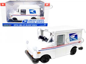 USPS LLV Long Life Postal Delivery Vehicle White with Stripes United States Postal Service