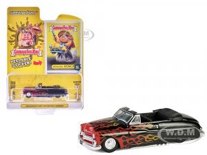 1950 Mercury Eight Convertible Lowrider Black with Flames Menacing Monica Garbage Pail Kids Series 7