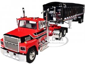 Ford LTL 9000 Day Cab with East End Dump Trailer Red and Black