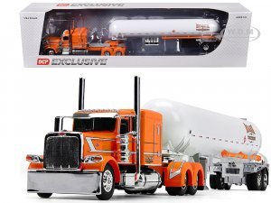 Peterbilt 389 with 63 Flat Top Sleeper and Mississippi LP Tank Trailer Roark Trucking Orange with Graphics DCP Exclusive Series