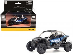 Can-Am Maverick X3 X RS Turbo RR Intense Blue and Chalk Gray with Driver Figure