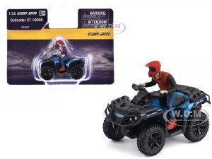 Can-Am Outlander XT 1000R ATV Oxford Blue Metallic with Driver Figure