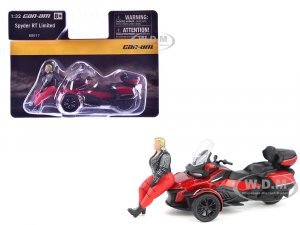 Can-Am Spyder RT Limited 3-Wheel Motorcycle Deep Marsala Red Metallic with Driver Figure