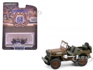 1942 Willys Jeep MB 1st Canadian Tank Brigade Three Rivers Regiment England Green and Brown Camouflage Battalion 64 Series