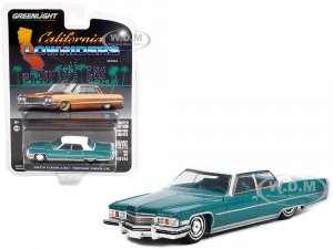 1973 Cadillac Sedan DeVille Lowrider Teal Green Metallic with White Top California Lowriders Release 1