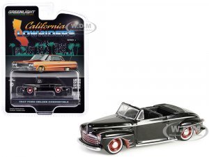 1947 Ford Deluxe Convertible Lowrider Black wit h Red Graphics California Lowriders Series 5