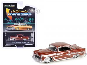 1955 Chevrolet Bel Air Lowrider Red Metallic and Silver California Lowriders Series 5